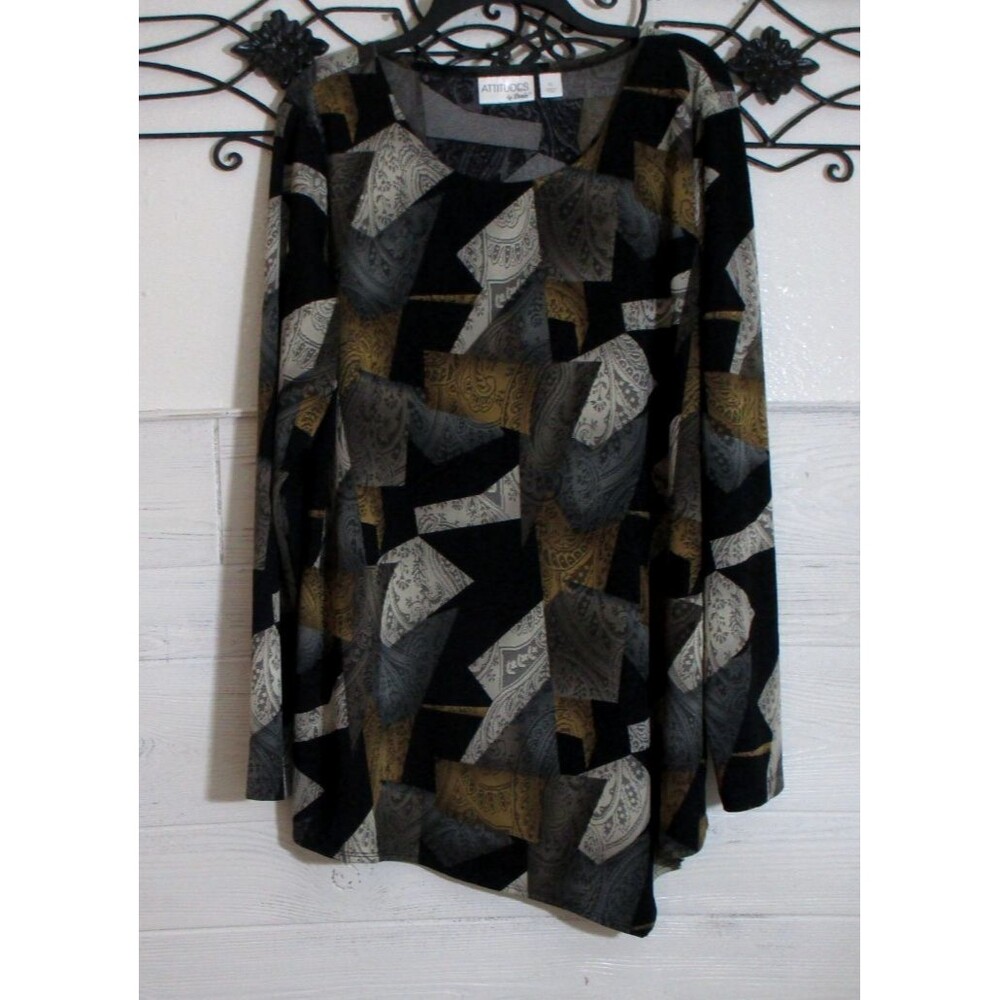 Attitudes By Renee Knit Tunic Top Women's Size XL Multicolor Long Sleeve